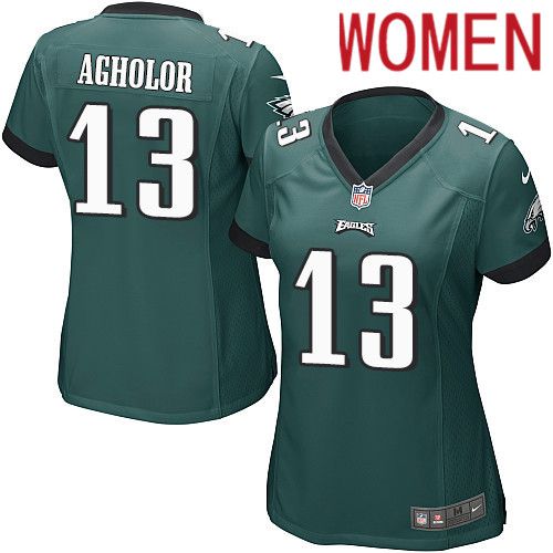 Women Philadelphia Eagles #13 Nelson Agholor Nike Midnight Green Game NFL Jersey->women nfl jersey->Women Jersey